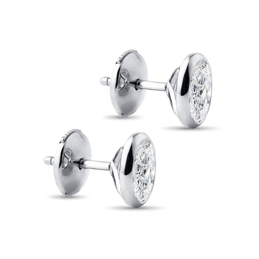 OHRRINGE MIT OVALEN LABOR-DIAMANTEN IN WEISSGOLD - OHRSTECKER DIAMANT - OHRRINGE