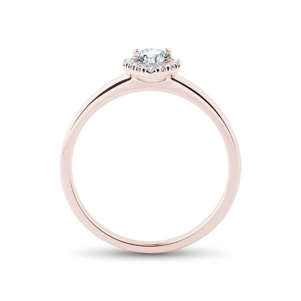 DIAMOND HEART RING IN 14K ROSE GOLD - DIAMOND ENGAGEMENT RINGS - ENGAGEMENT RINGS