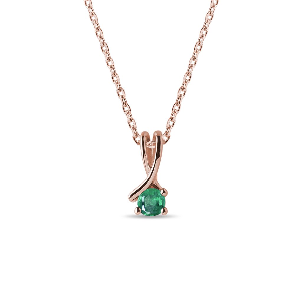 Emerald Necklace in Rose Gold EMERALD NECKLACE IN ROSE GOLD - EMERALD NECKLACES - NECKLACES