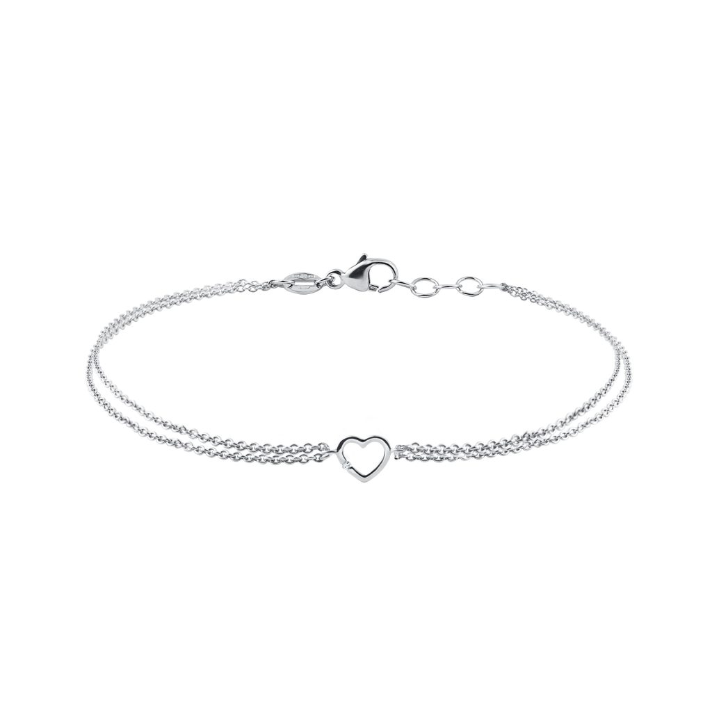 Heart Bracelet in 14K White Gold HEART BRACELET IN 14K WHITE GOLD - DIAMOND BRACELETS - BRACELETS