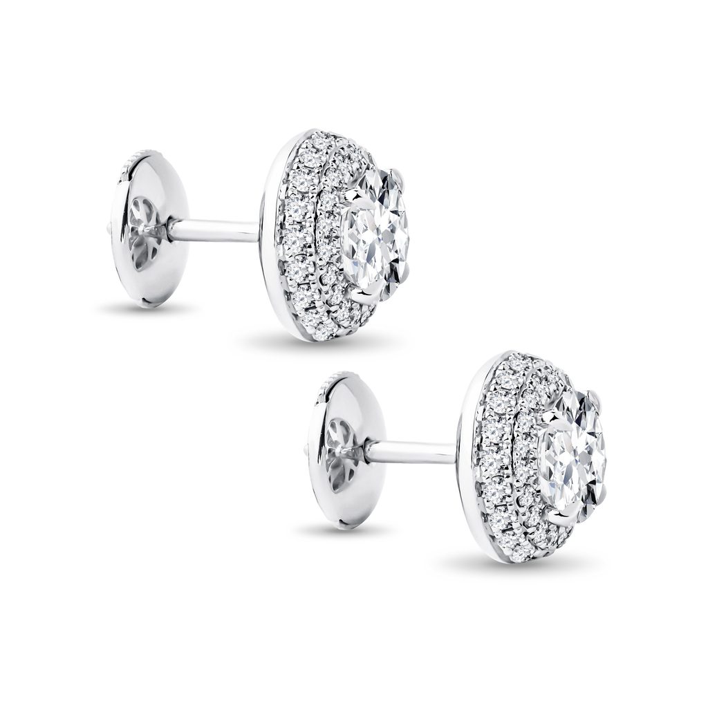 HALO-OHRSTECKER MIT LABORDIAMANTEN IN WEISSGOLD - OHRSTECKER DIAMANT - OHRRINGE