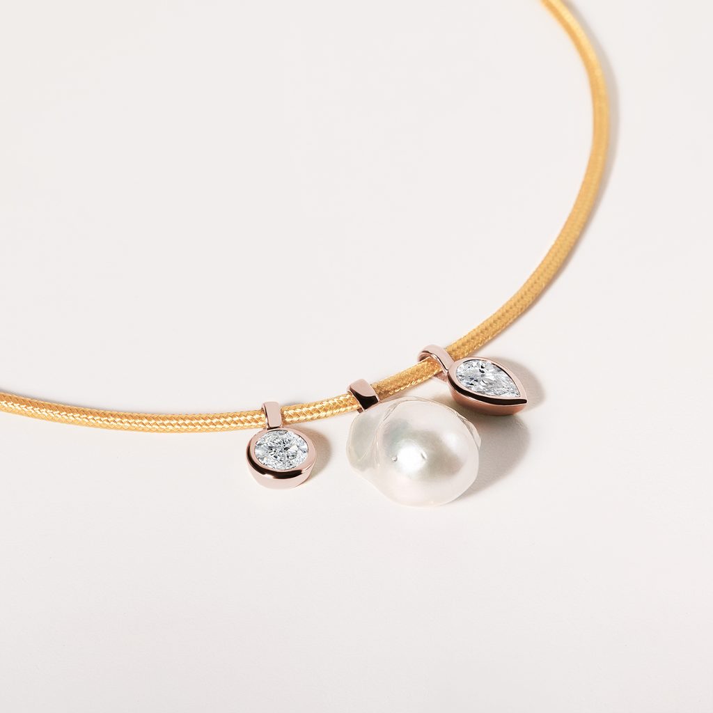 ANHÄNGER MIT 0,7 CT DIAMANT IN TROPFENFORM AUS ROSÉGOLD - MAGNETISCHE HALSKETTEN - KETTEN