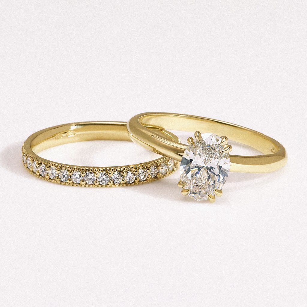 VERLOBUNGSRING MIT 1 CT DIAMANT IM OVALSCHLIFF IN GELBGOLD - SOLITÄRVERLOBUNGSRINGE - VERLOBUNGSRINGE