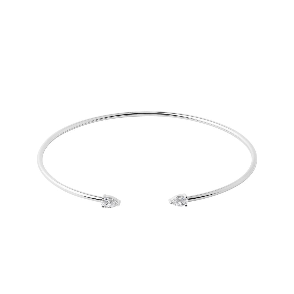 Weißgoldenes Armband mit Diamanten im Tropfenschliff WEISSGOLDENES ARMBAND MIT DIAMANTEN IM TROPFENSCHLIFF - ARMSPANGEN - ARMBÄNDER