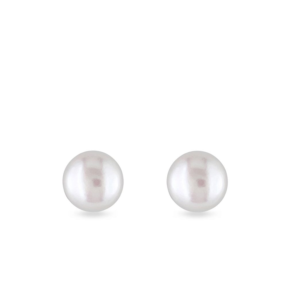 Puces d'oreilles en or rose et perles PUCES D'OREILLES EN OR ROSE ET PERLES - BOUCLES D'OREILLES EN PERLES - PERLES