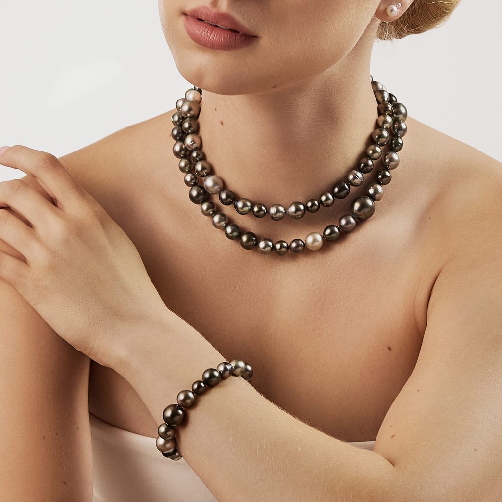 COLLIER ET BRACELET EN PERLES DE TAHITI - PARURES DE PERLES - PERLES