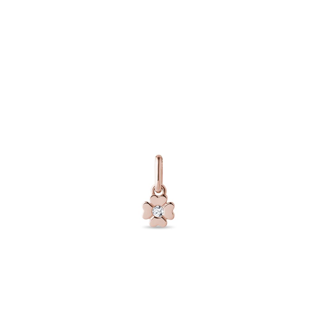 Blumenanhänger aus Roségold mit Zirkonia BLUMENANHÄNGER AUS ROSÉGOLD MIT ZIRKONIA - KINDER ANHÄNGER - KETTEN