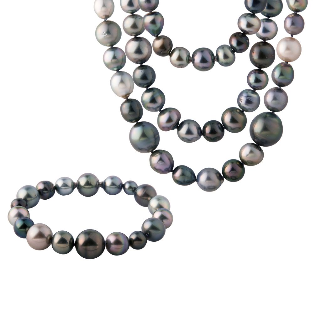 Collier et bracelet en perles de Tahiti COLLIER ET BRACELET EN PERLES DE TAHITI - PARURES DE PERLES - PERLES