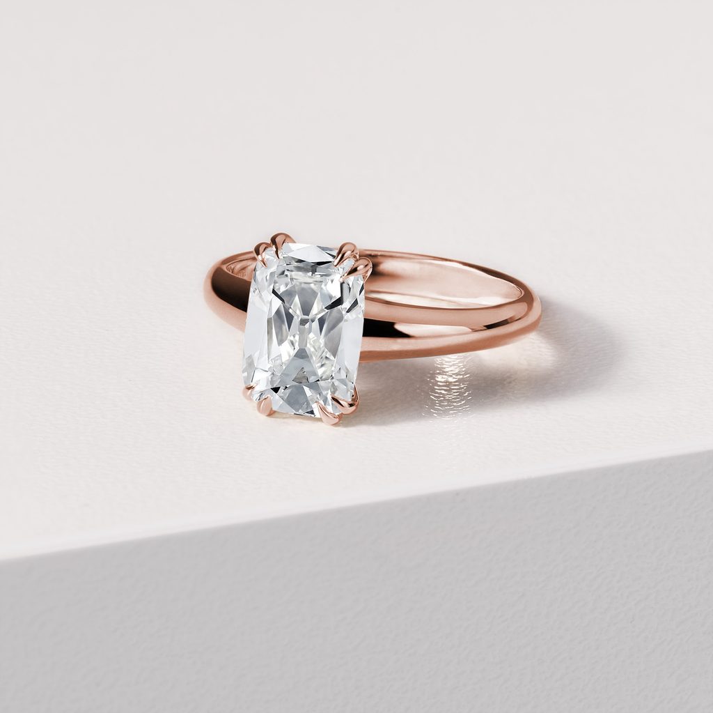 RING MIT 2 CT LABORDIAMANT IM OLD MINE SCHLIFF IN ROSÉGOLD - RINGE MIT LAB GROWN DIAMANTEN - VERLOBUNGSRINGE
