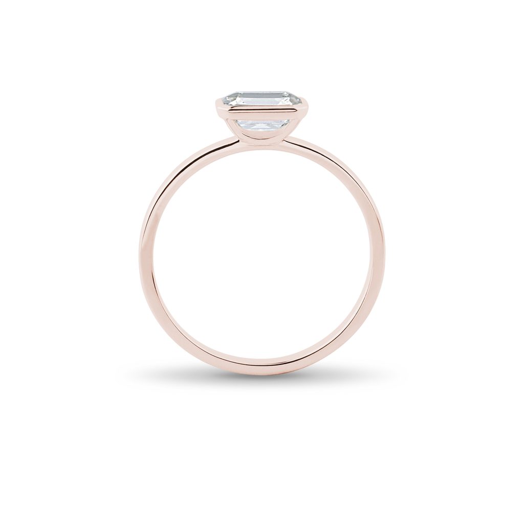 EMERALD CUT DIAMOND RING IN ROSE GOLD - RINGS WITH LAB-GROWN DIAMONDS - ENGAGEMENT RINGS