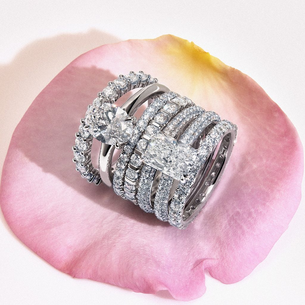WHITE GOLD 1.5 CARAT OVAL DIAMOND RING - RINGS WITH LAB-GROWN DIAMONDS - ENGAGEMENT RINGS