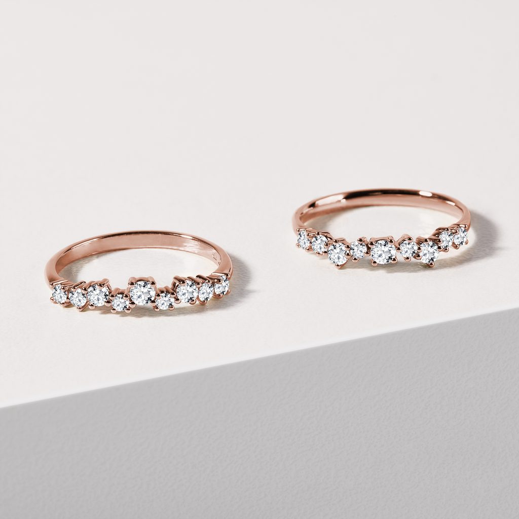 BAGUE DIAMANT EN OR ROSE - ALLIANCES DE MARIAGE FEMMES - ALLIANCES DE MARIAGE