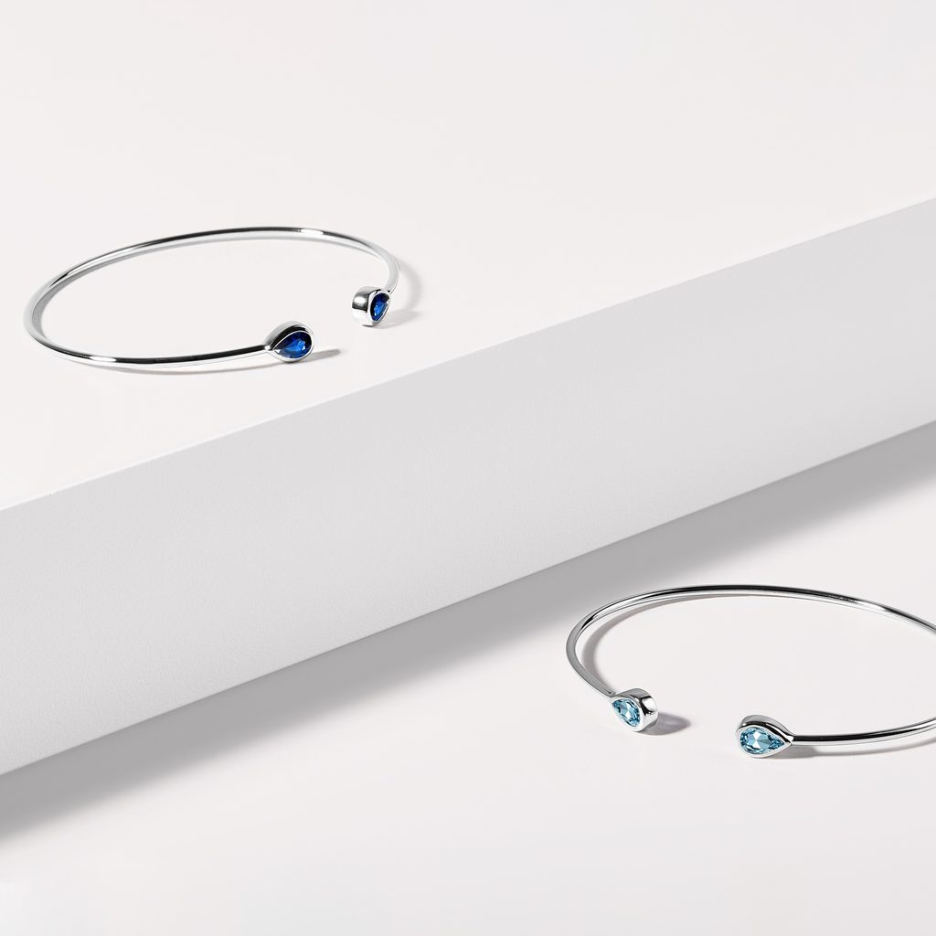 ELEGANT TOPAZ BRACELET IN WHITE GOLD - BANGLES & CUFF BRACELETS - BRACELETS