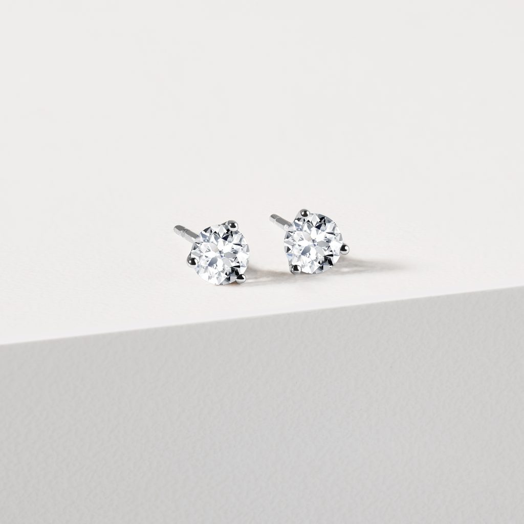LAB-GROWN DIAMOND STUD EARRINGS IN WHITE GOLD - DIAMOND STUD EARRINGS - EARRINGS