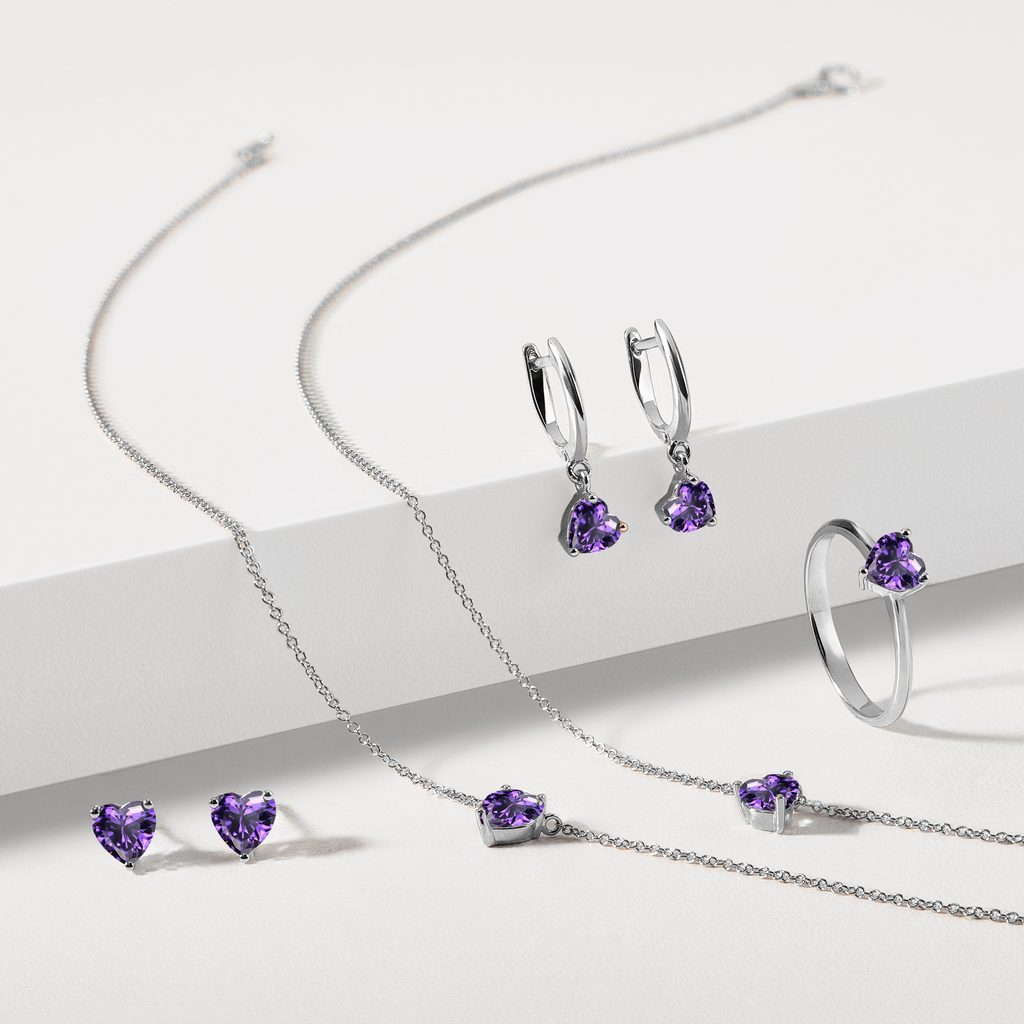 HERZHALSKETTE MIT AMETHYST - KETTEN MIT AMETHYST - KETTEN