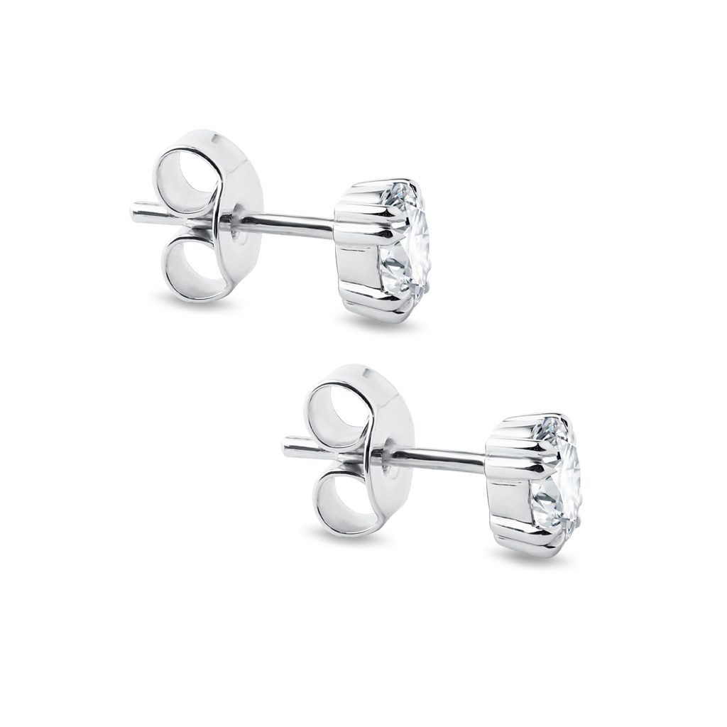 WHITE GOLD OVAL DIAMOND STUDS - DIAMOND STUD EARRINGS - EARRINGS