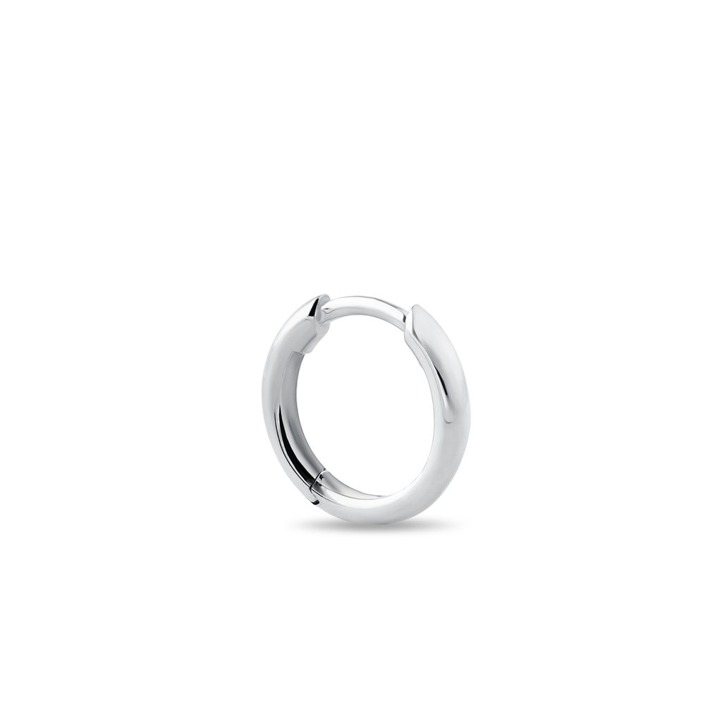 Single Hoop Earring in White Gold SINGLE HOOP EARRING IN WHITE GOLD - SINGLE EARRINGS - EARRINGS
