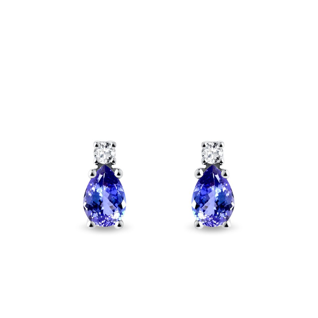 Tanzanite Earrings with Diamonds in White Gold TANZANITE EARRINGS WITH DIAMONDS IN WHITE GOLD - TANZANITE EARRINGS - EARRINGS
