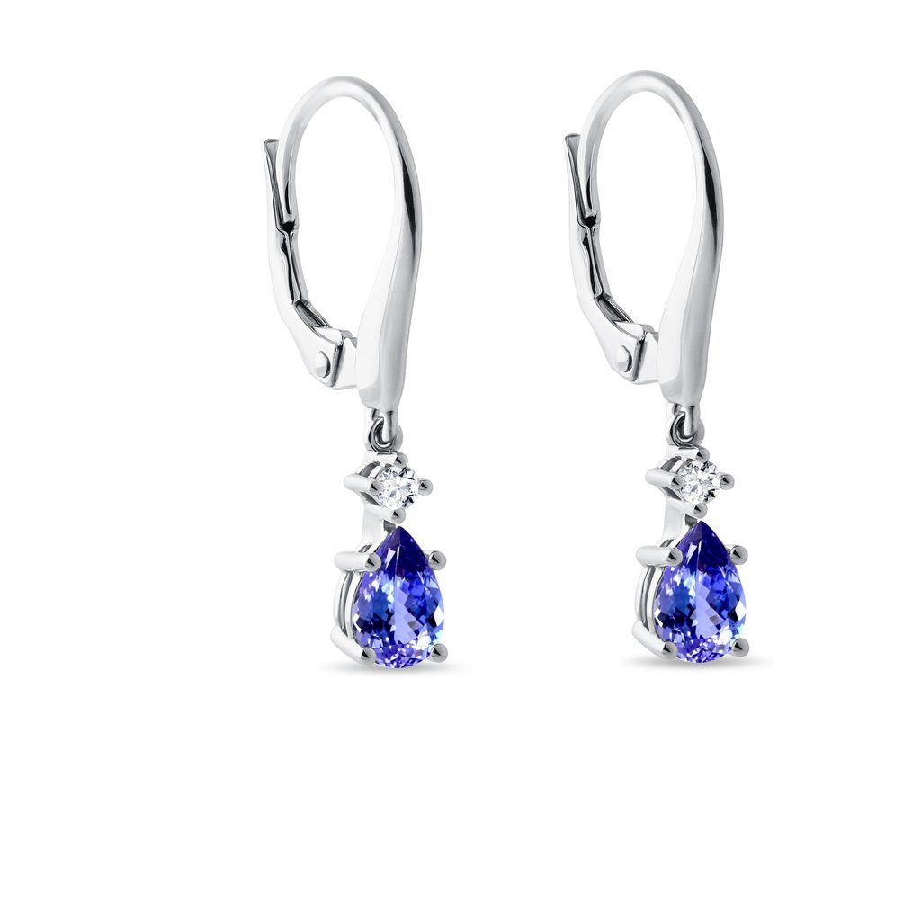 TANSANIT OHRSTECKER MIT DIAMANTEN IN WEISSGOLD - OHRRINGE TANSANIT - OHRRINGE
