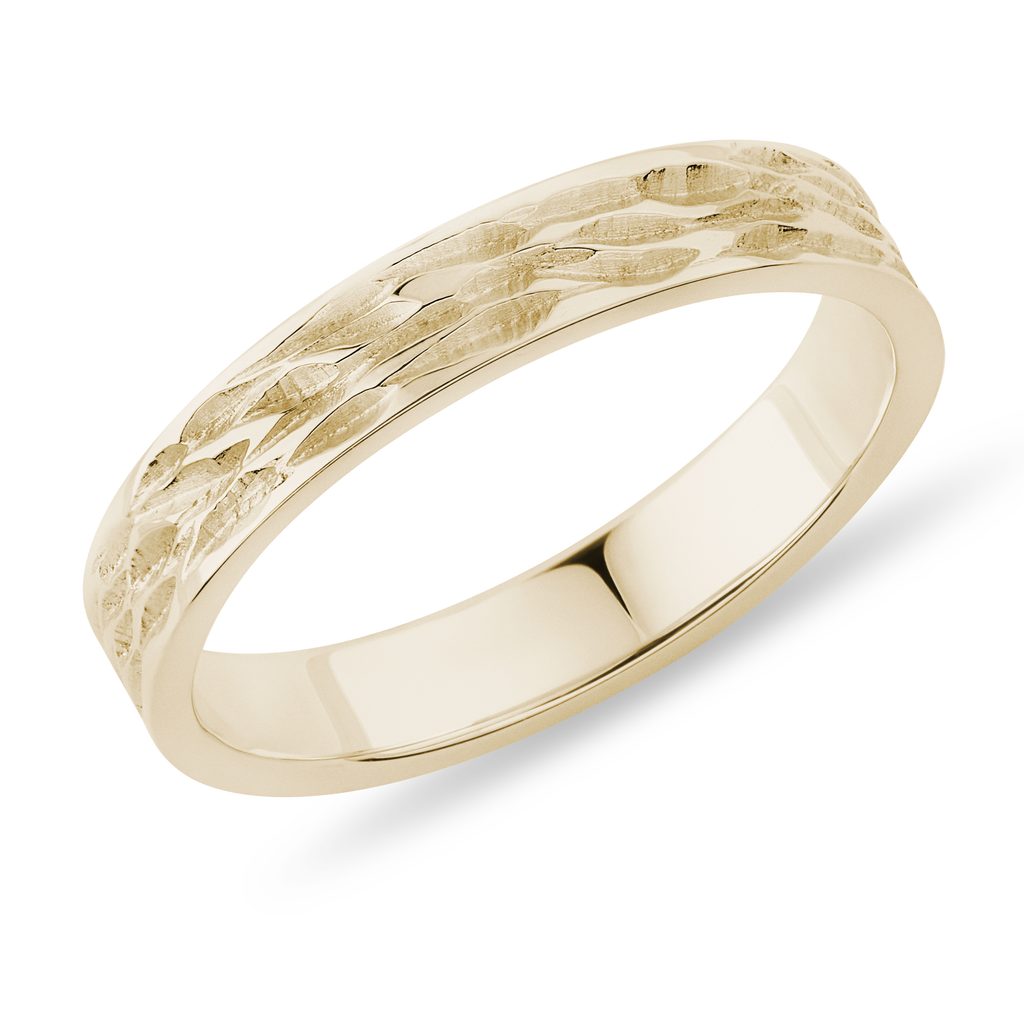 Men's Engraved Wedding Ring in Yellow Gold MEN'S ENGRAVED WEDDING RING IN YELLOW GOLD - RINGS FOR HIM - WEDDING RINGS