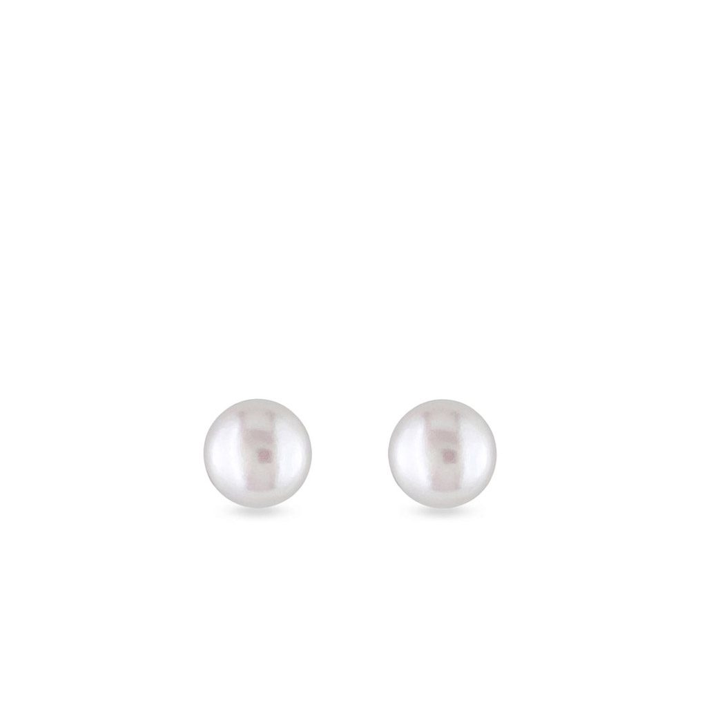 Freshwater Pearl Stud Earrings in White Gold FRESHWATER PEARL STUD EARRINGS IN WHITE GOLD - PEARL EARRINGS - PEARL JEWELRY