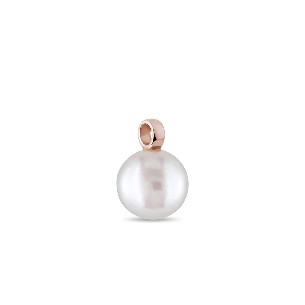Anhänger mit runder Süßwasserperle in 14-karätigem Roségold ANHÄNGER MIT RUNDER SÜSSWASSERPERLE IN 14-KARÄTIGEM ROSÉGOLD - MAGNETISCHE HALSKETTEN - KETTEN