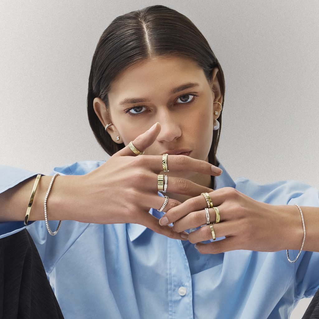 DAMENRING MIT GESCHLIFFENEN KANTEN IN GELBGOLD - RINGE GELBGOLD - RINGE