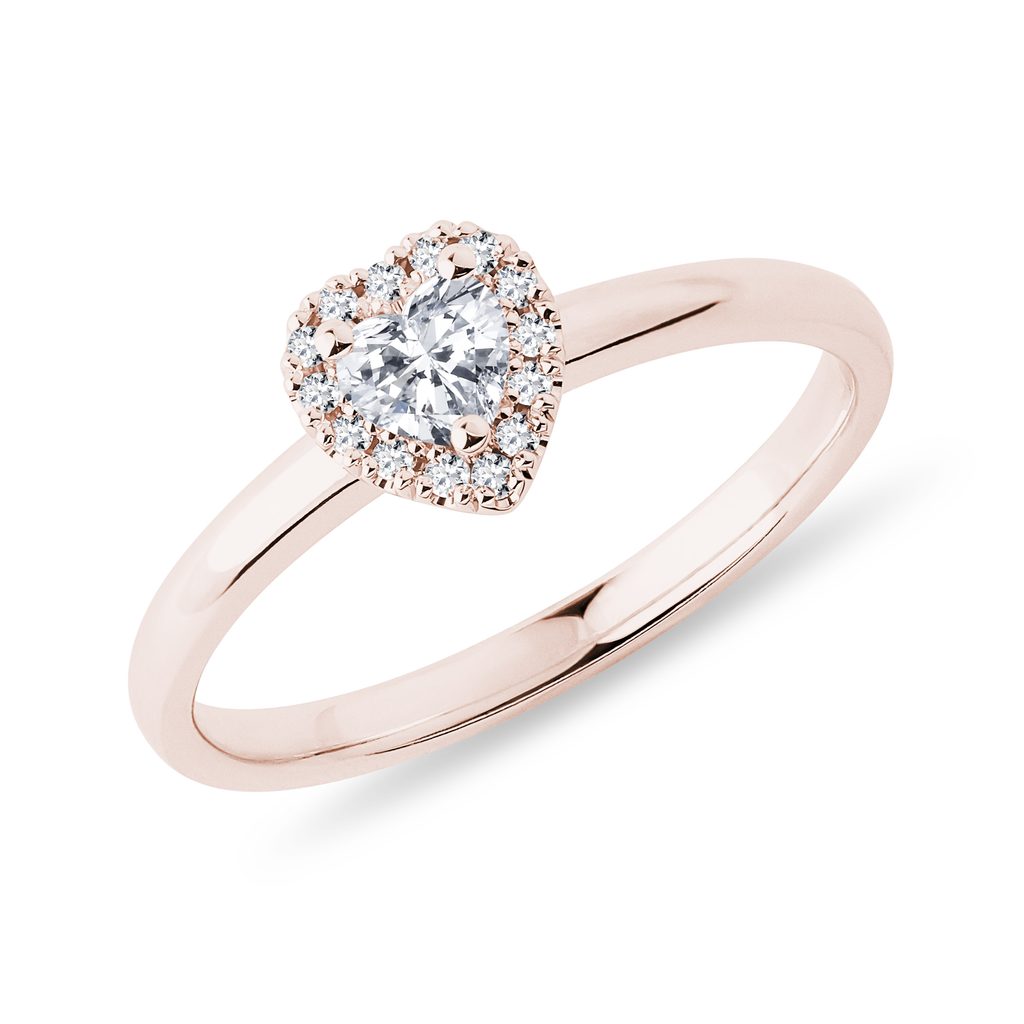 Diamond Heart Ring in 14k Rose Gold DIAMOND HEART RING IN 14K ROSE GOLD - DIAMOND ENGAGEMENT RINGS - ENGAGEMENT RINGS