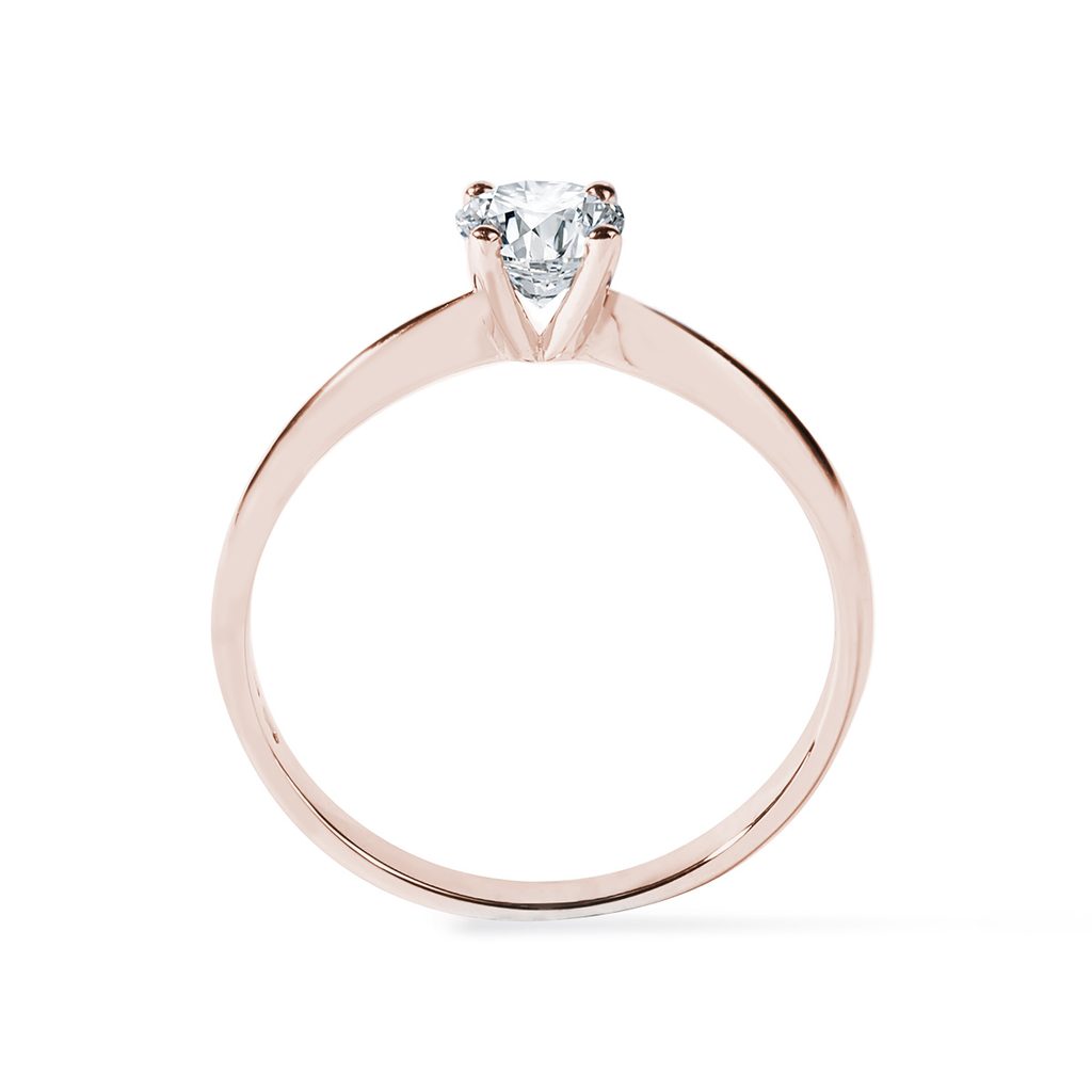 BAGUE EN OR ROSE AVEC DIAMANT DE SYNTHÈSE - BAGUES AVEC DIAMANTS DE SYNTHÈSE - BAGUES DE FIANÇAILLES