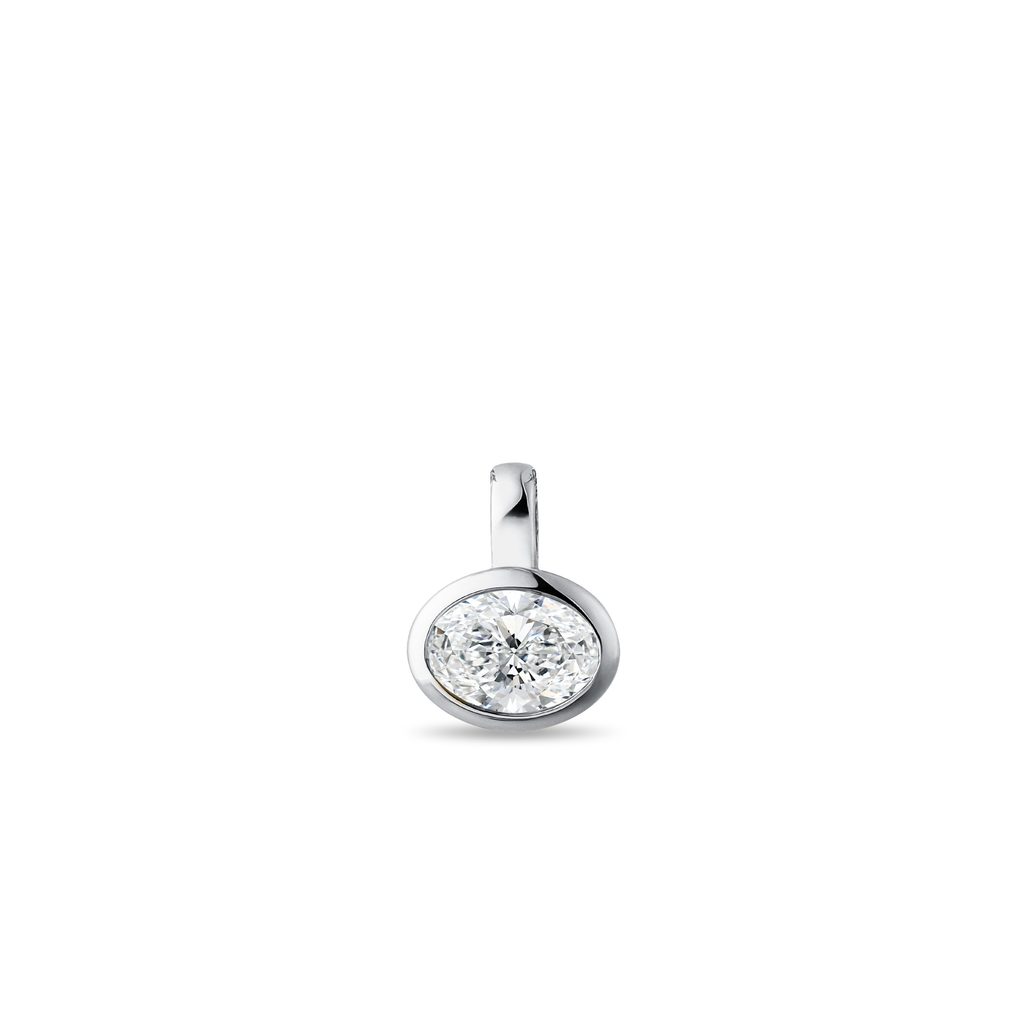 Anhänger mit ovalem Labor-Diamant in Weißgold ANHÄNGER MIT OVALEM LABOR-DIAMANT IN WEISSGOLD - MAGNETISCHE HALSKETTEN - KETTEN