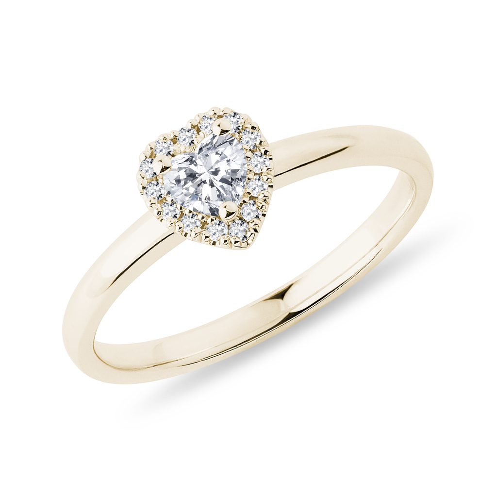 Diamond Heart Ring in 14k Yellow Gold DIAMOND HEART RING IN 14K YELLOW GOLD - DIAMOND ENGAGEMENT RINGS - ENGAGEMENT RINGS