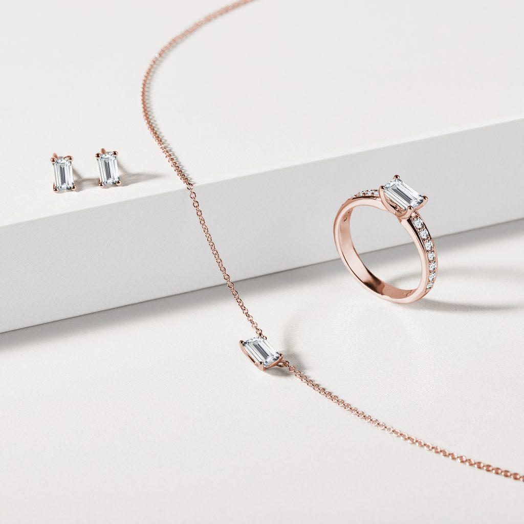 ROSÉGOLDENE OHRSTECKER MIT IM LABOR GEZÜCHTETEN DIAMANTEN - OHRSTECKER DIAMANT - OHRRINGE