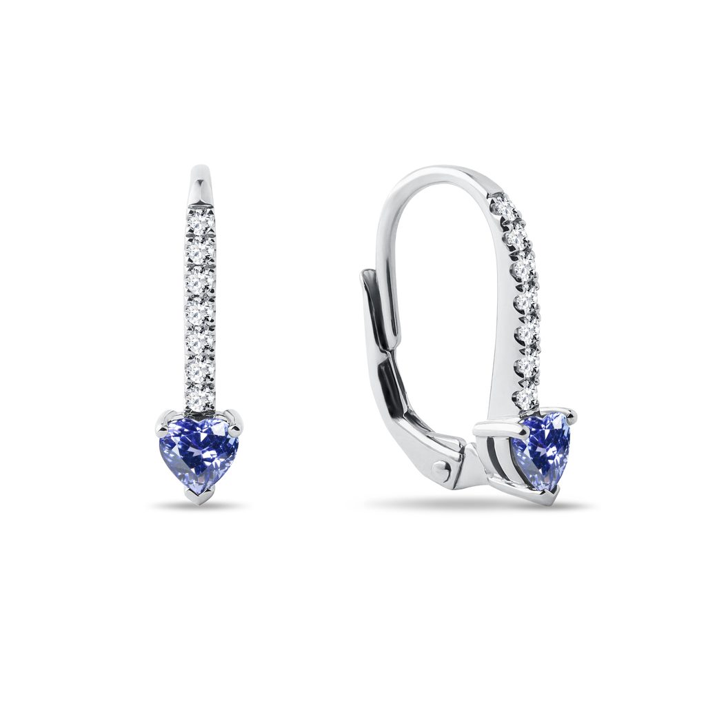Boucles d'oreilles en or blanc, tanzanite, diamants BOUCLES D'OREILLES EN OR BLANC, TANZANITE, DIAMANTS - BOUCLES D’OREILLES EN TANZANITE - BOUCLES D'OREILLES