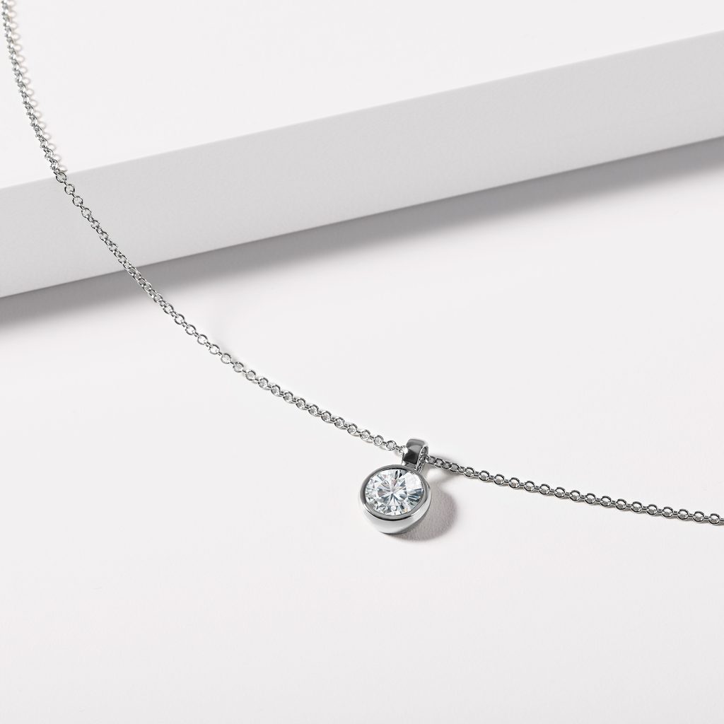 HALSKETTE MIT RUNDEM LABOR-DIAMANT IN WEISSGOLD - KETTEN MIT DIAMANTEN - KETTEN