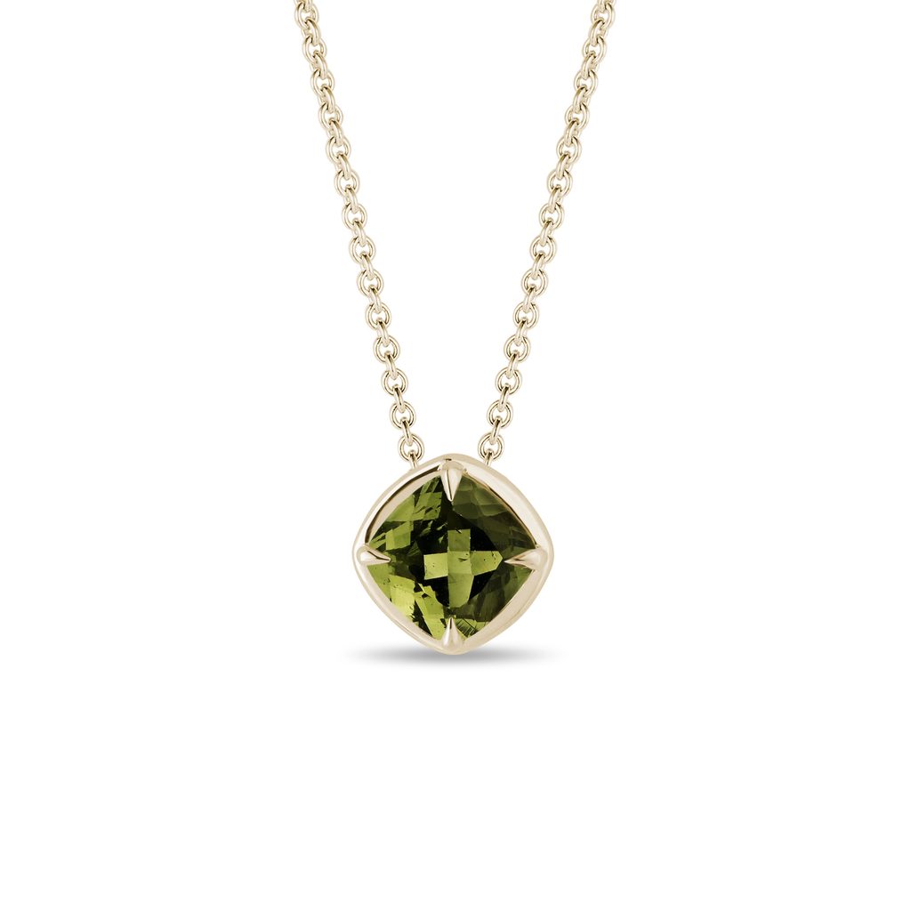 Goldkette mit Moldavit GOLDKETTE MIT MOLDAVIT - KETTEN MIT MOLDAVIT - KETTEN