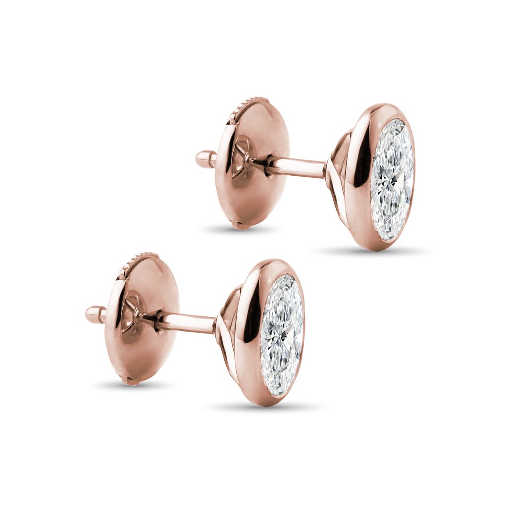 OHRRINGE MIT OVALEN LABOR-DIAMANTEN IN ROSÉGOLD - OHRSTECKER DIAMANT - OHRRINGE