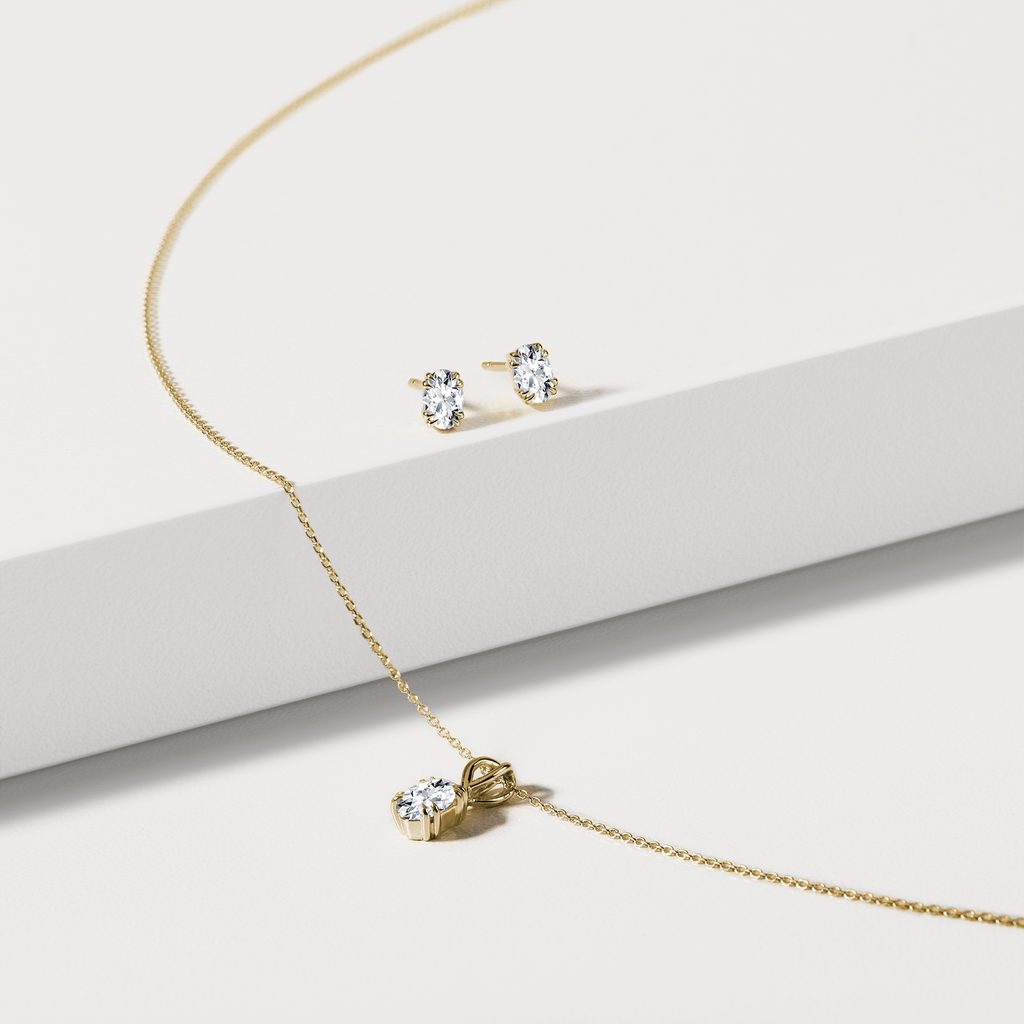 ELEGANT LAB GROWN DIAMOND GOLD NECKLACE - DIAMOND NECKLACES - NECKLACES