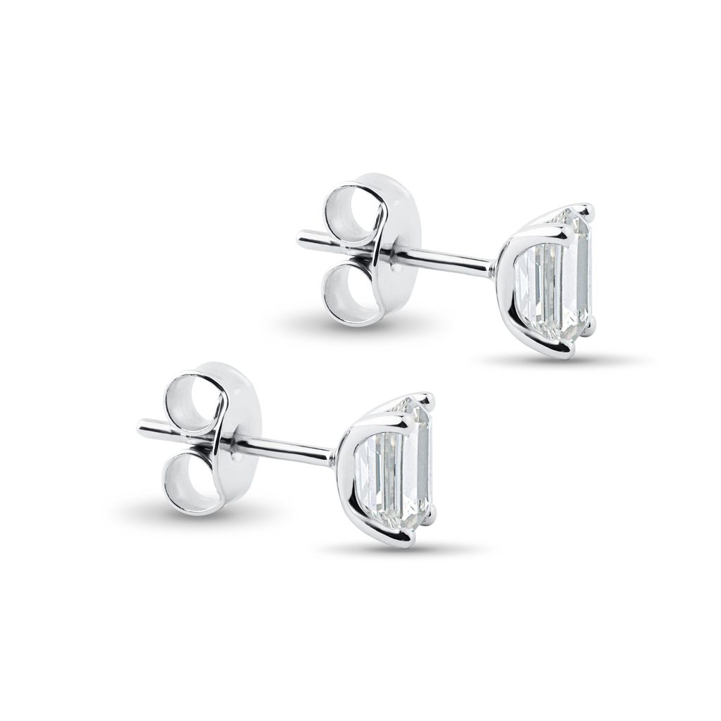 WEISSGOLDENE OHRSTECKER MIT IM LABOR GEZÜCHTETEN DIAMANTEN - OHRSTECKER DIAMANT - OHRRINGE