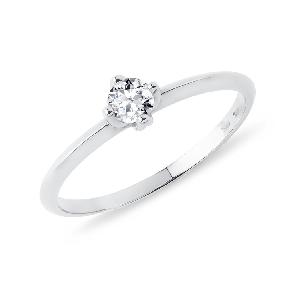 Ring mit 0,15 ct Diamant in Weißgold RING MIT 0,15 CT DIAMANT IN WEISSGOLD - VERLOBUNGSRINGE MIT BRILLANT - VERLOBUNGSRINGE