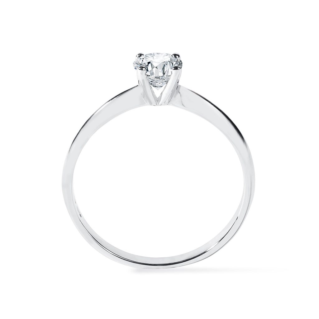 BAGUE EN OR BLANC AVEC DIAMANT DE SYNTHÈSE - BAGUES AVEC DIAMANTS DE SYNTHÈSE - BAGUES DE FIANÇAILLES
