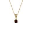 GARNET DOUBLE RIBBON GOLD NECKLACE - GARNET NECKLACES - NECKLACES