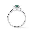 EMERALD AND DIAMOND HALO RING IN WHITE GOLD - EMERALD RINGS - RINGS