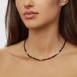 BLACK SPINEL AND CRYSTAL GOLD NECKLACE - MINERAL NECKLACES - NECKLACES