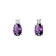 AMETHYST AND DIAMOND EARRINGS IN WHITE GOLD - AMETHYST EARRINGS - EARRINGS