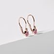 BOUCLES D'OREILLES POUR ENFANTS EN OR ROSE AVEC TOURMALINES - BOUCLES D'OREILLES POUR ENFANTS - BOUCLES D'OREILLES