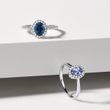 SAPPHIRE AND DIAMOND RING IN WHITE GOLD - SAPPHIRE RINGS - RINGS