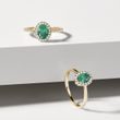 RING WITH OVAL EMERALD AND BRILLIANTS - EMERALD RINGS - RINGS