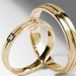 GROOVED YELLOW GOLD WEDDING BAND SET - YELLOW GOLD WEDDING SETS - WEDDING RINGS