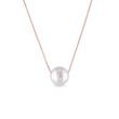 COLLIER EN OR ROSE AVEC PERLE D'EAU DOUCE - PENDENTIFS EN PERLES - PERLES