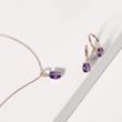AMETHYST AND DIAMOND NECKLACE IN ROSE GOLD - AMETHYST NECKLACES - NECKLACES